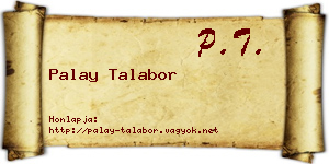 Palay Talabor névjegykártya